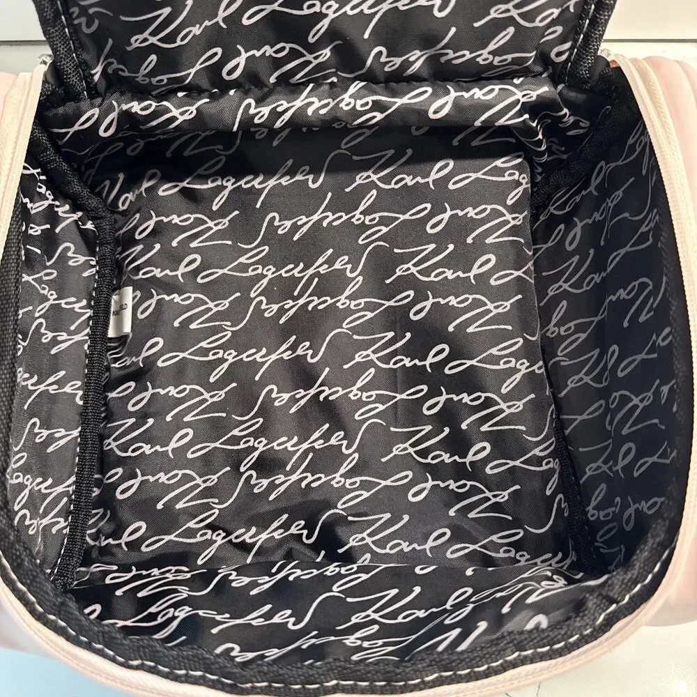 Karl Lagerfeld Maybelle Kat Pink Toiletry Makeup Bag RARE